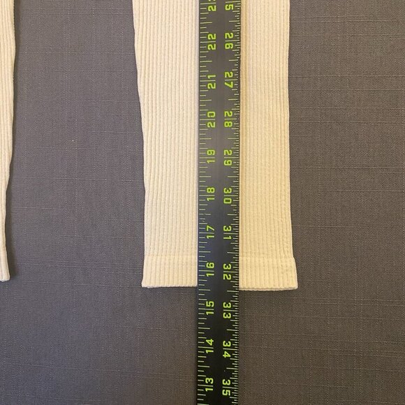 Zara Women's Ribbed Leggings Ankle Length Pull On Stretch Ivory Size XS / S NWT - Picture 8 of 13